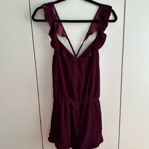 Victoria's Secret Deep Purple Velvet Romper Size M